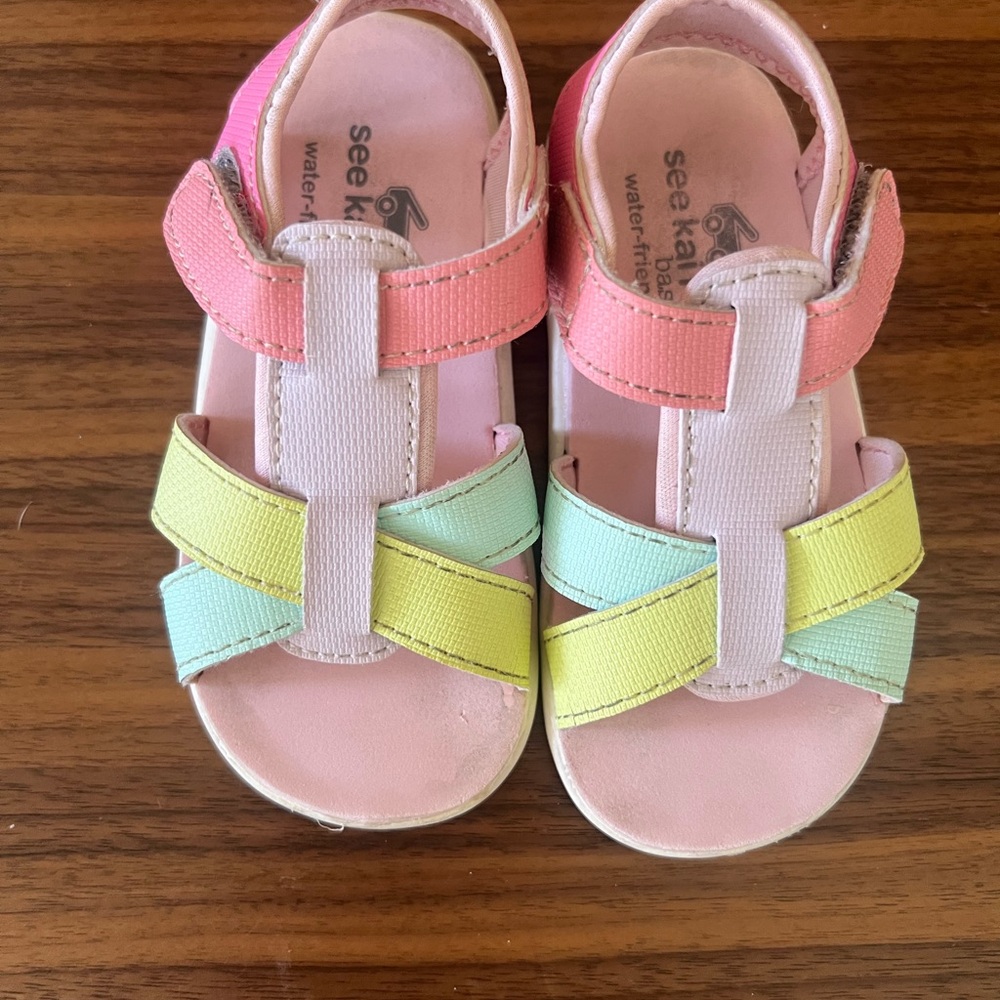 See Kai Run Pastel Pink, Mint & Yellow Kids Sandals